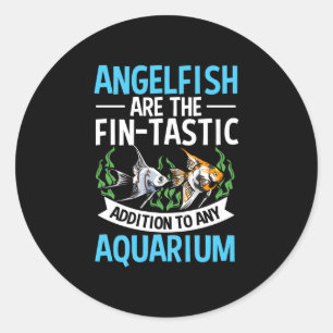 Adesivo Redondo Homem peixe anjo fofo dono de peixe aquário amante