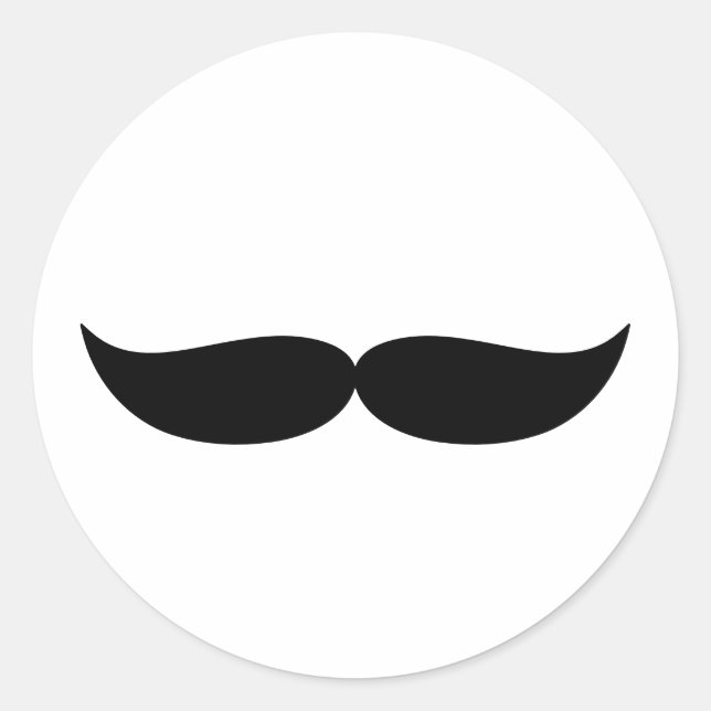 Adesivo Redondo Homem Pequeno Clássico do bigode (Frente)