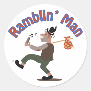 Adesivo Redondo Homem Ramblin