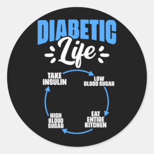 Adesivo Redondo Homem Vida Diabética Guerreiro da Diabetes Diabete