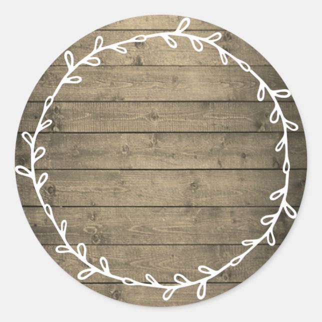 Adesivo Redondo Homemada De Madeira Rustic Escreve No Vazio (Frente)