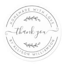 Homemada Elegante Com Amor Branco Negro Obrigado