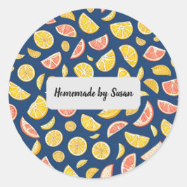 Adesivo Redondo Homemada por Susan | Laranjas e limões