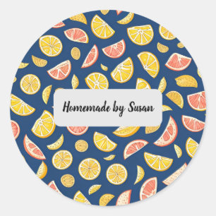 Adesivo Redondo Homemada por Susan   Laranjas e limões