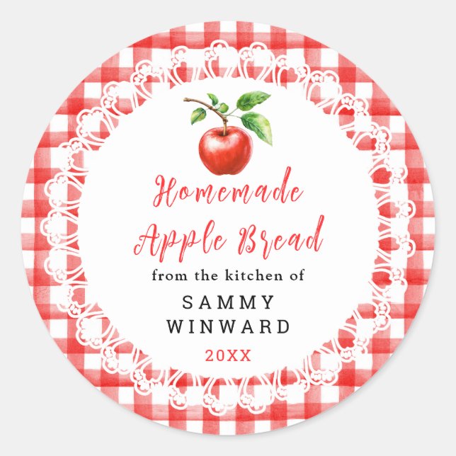 Adesivo Redondo Homemade Apple Bread Label (Frente)