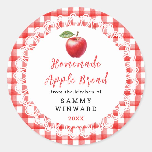 Adesivo Redondo Homemade Apple Bread Label (Frente)