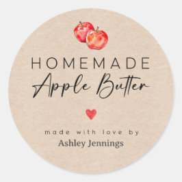 Adesivo Redondo Homemade Apple Butter Labels | Made with Love
