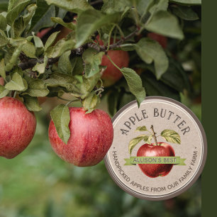 Adesivo Redondo HOMEMADE APPLE CIDER Grunge Font Kraft e Brown