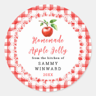 Adesivo Redondo Homemade Apple Jelly Label
