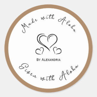 Adesivo Redondo Homemade artesanal feita com vinheta aloha