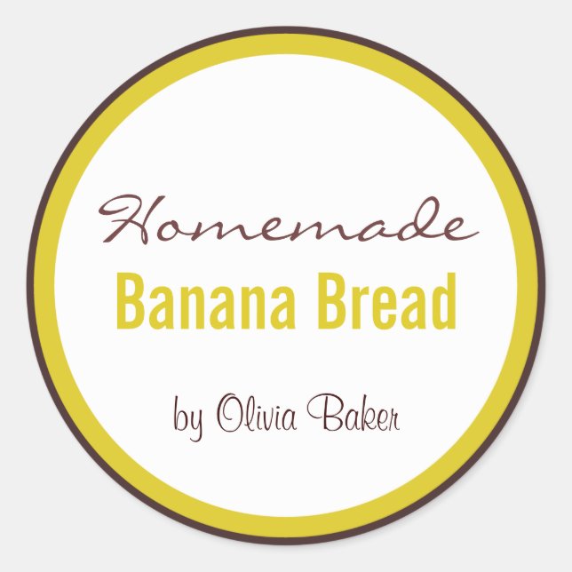 Adesivo Redondo Homemade Banana Bread by (Frente)