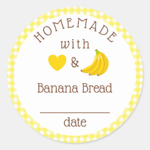 Adesivo Redondo Homemade Banana Bread Gingham