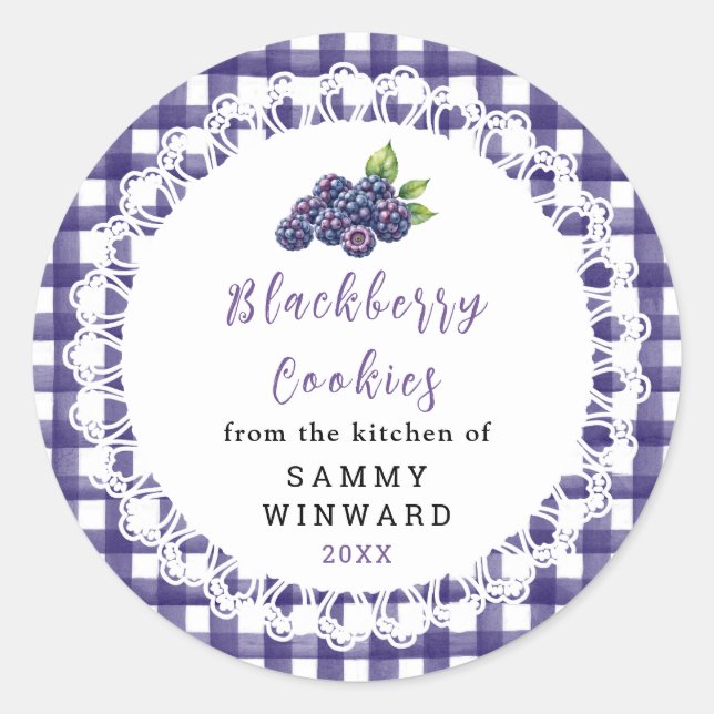 Adesivo Redondo Homemade Blackberry Cookies Label (Frente)