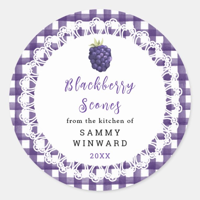 Adesivo Redondo Homemade Blackberry Scones Label (Frente)
