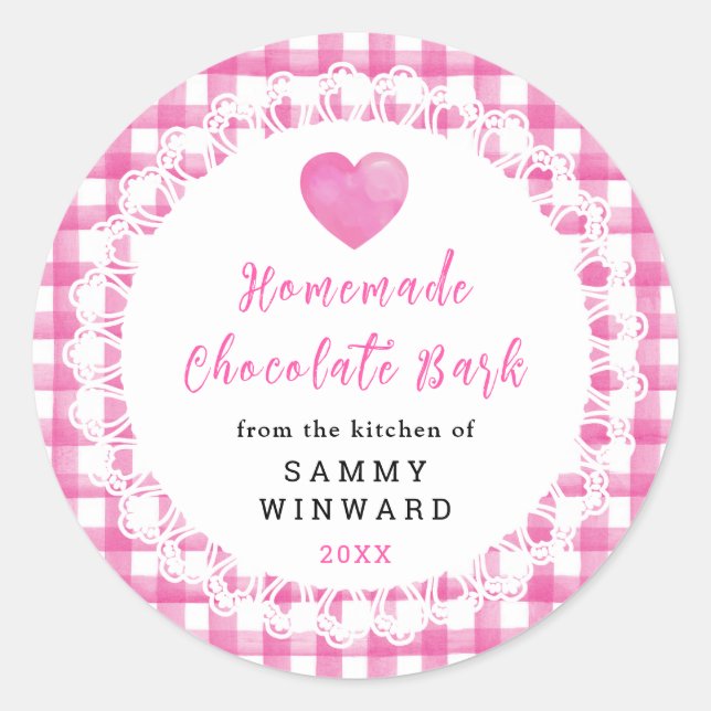 Adesivo Redondo Homemade Chocolate Bark Label (Frente)