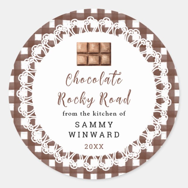 Adesivo Redondo Homemade Chocolate Rocky Road Label (Frente)