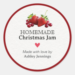 Adesivo Redondo Homemade Christmas Jam Label | Custom Sticker