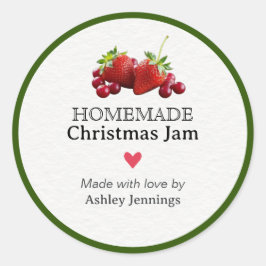 Adesivo Redondo Homemade Christmas Jam Label | Custom Sticker