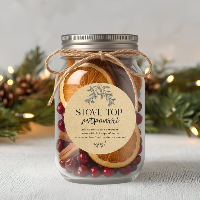 Adesivo Redondo Homemade Christmas Stovetop Potpourri Holiday Gift (Criador carregado)