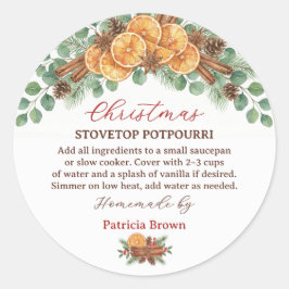 Adesivo Redondo Homemade Christmas Stovetop Potpourri Recipe