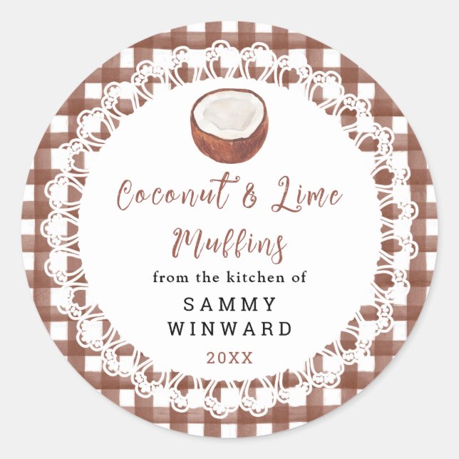 Adesivo Redondo Homemade Coconut and Lime Muffins Label (Frente)