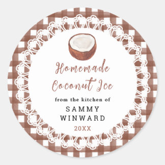 Adesivo Redondo Homemade Coconut Ice Label