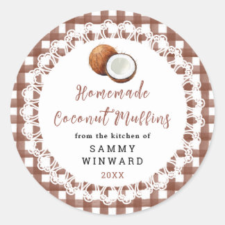 Adesivo Redondo Homemade Coconut Muffins Label