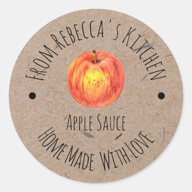 Adesivo Redondo Homemade com a Apple Molce Label (Frente)