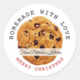 Adesivo Redondo Homemade Com Amor Biscoitos Felizes De Natal