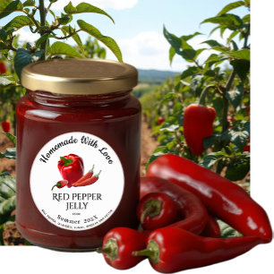 Adesivo Redondo Homemade Com Amor Geleia De Pimenta Vermelha Verão