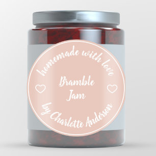 Adesivo Redondo Homemade com Amor   Presença de geleia moderna a 