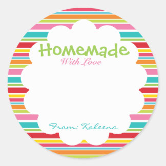 Adesivo Redondo Homemade Com Amor Rainbow