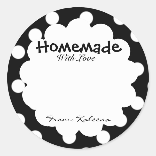 Adesivo Redondo Homemade com Bolinhas Retroativa (Frente)
