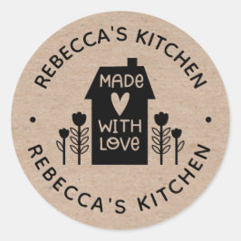 Adesivo Redondo Homemade com Love Kraft