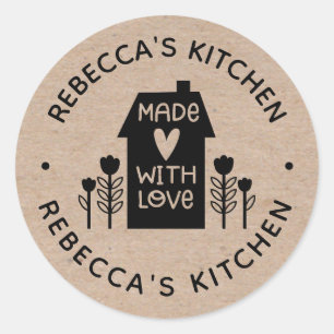 Adesivo Redondo Homemade com Love Kraft