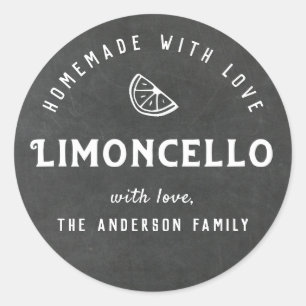 Adesivo Redondo Homemade com Love Limoncello Modern Chalkboard