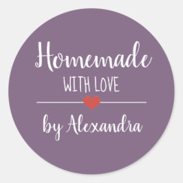 Adesivo Redondo Homemade com personalidades de roxo amoroso
