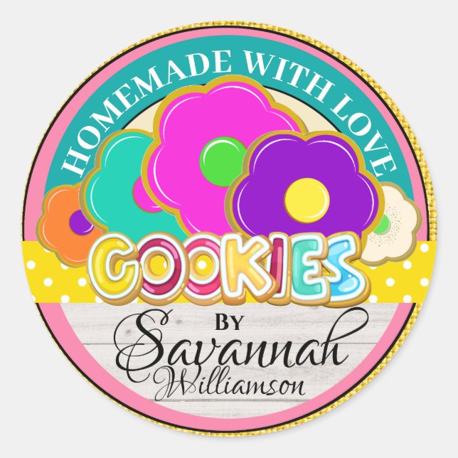 Adesivo Redondo Homemade com Sticker (Frente)