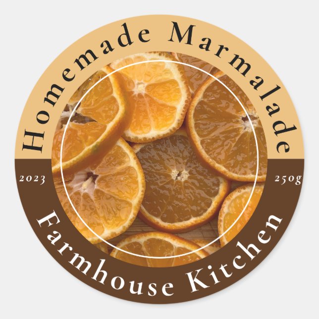 Adesivo Redondo Homemade Customizable Marmalade Jam Sticker (Frente)