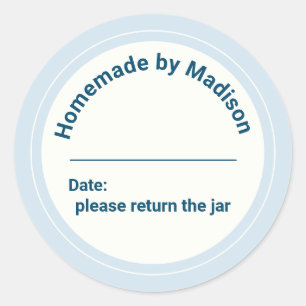 Adesivo Redondo Homemade de latas personalizadas   Devolver o Jar