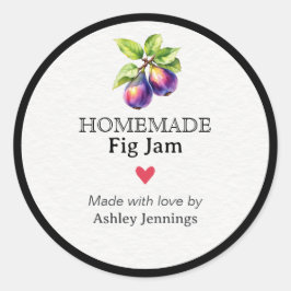 Adesivo Redondo Homemade Fig Jam Label Canning Sticker