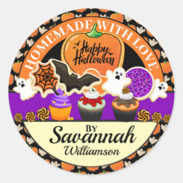 Adesivo Redondo Homemade Halloween Com Pau De Amor