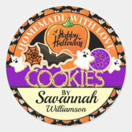 Adesivo Redondo Homemade Halloween Com Pau De Amor
