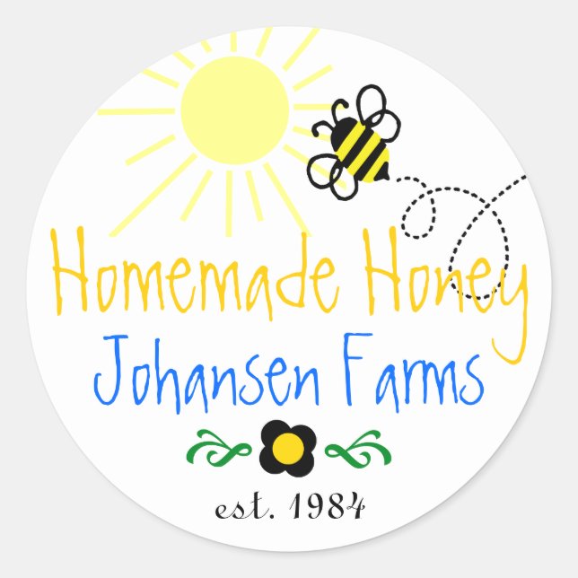 Adesivo Redondo Homemade Honey - Personalizado (Frente)