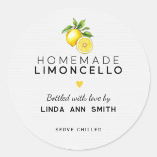 Adesivo Redondo Homemade Limoncello Personalizado em Botão
