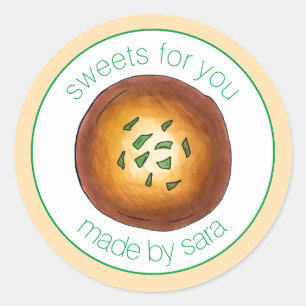 Adesivo Redondo Homemade Malpua Indian Pancake Mithai Sweets