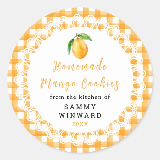 Adesivo Redondo Homemade Mango Cookie Label (Frente)