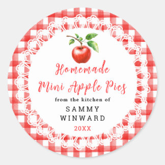 Adesivo Redondo Homemade Mini Apple Pies Label