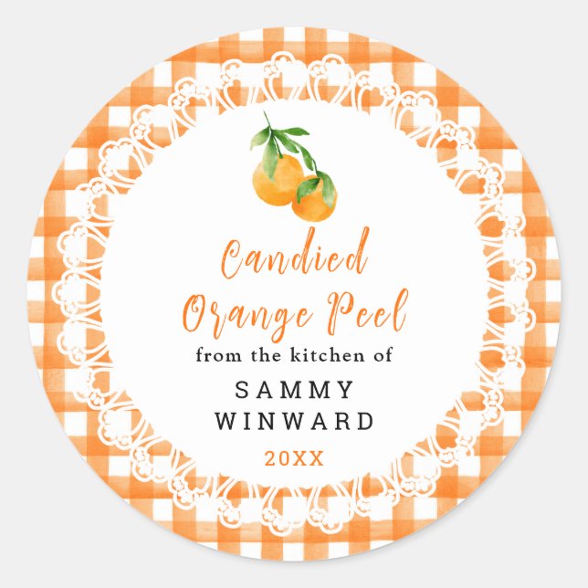 Adesivo Redondo Homemade Orange Candied Peel Label (Frente)