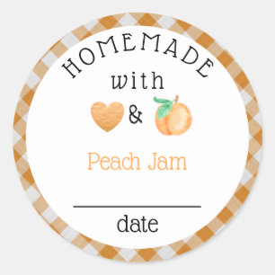 Adesivo Redondo Homemade Peach Jam Gingham